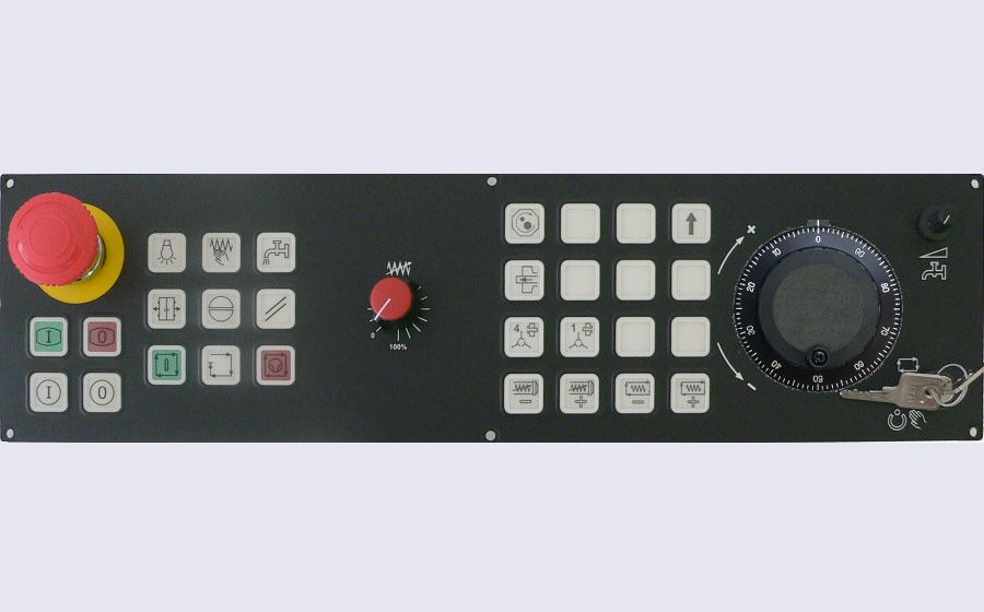 T-EVO1 - Pupitre de commande EasySA - 450 x 120 mm - 29 touches à faible course, sélecteur rotatif, bouton d'arrêt d'urgence_0