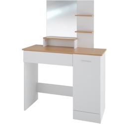 Tectake Coiffeuse ZOE moderne  blanc/hêtre - 403851 - blanc Bois massif 403851_0
