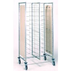 Tournus Equipement Chariot cafétéria 2 x 12 niveaux avec parois Tournus - 800092 - gris inox 800092_0