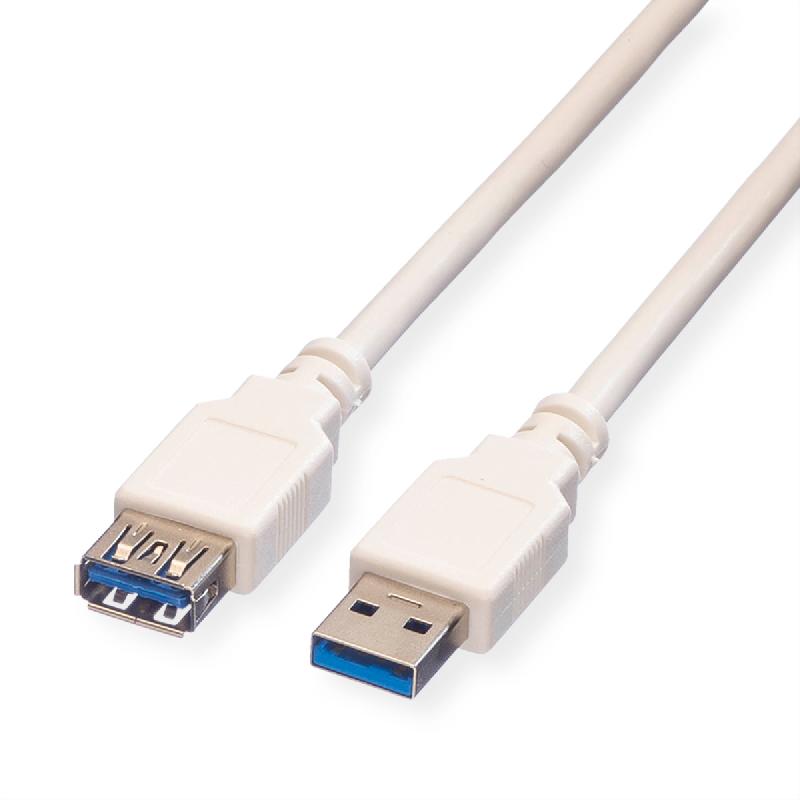 VALUE Câble USB 3.2 Gen 1 Type A-A, M/F, blanc, 1,8 m_0