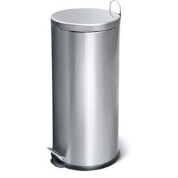 Aro Poubelle à pédale - acier inoxydable, finition mate, Ø 29.5 x 64 cm, 30 L, argenté_0