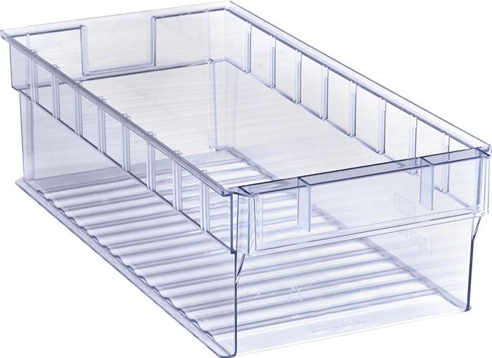 Boîte de rangement pour étagère transparent SAN PROMAT - 500x235x145 mm - Résistante aux acides et huiles_0