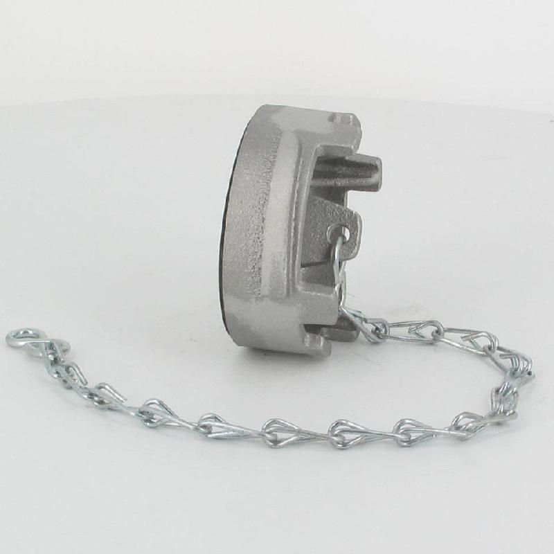 Bouchon sans verrou en aluminium avec chaînette - Ø 50 mm pour demi-raccord symétrique_0