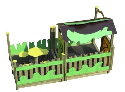 Cabane Louisiane - Pour enfants de 2 à 7 ans - Hauteur de chute 0,58m - Avec/ Sans terrasse_0