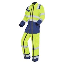 Cepovett - Combinaison avec 2 Zip Fluo Safe XP Jaune / Bleu Marine Taille S - S jaune 3603624981020_0