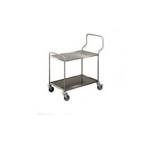 CHARIOT DE SERVICE ERGONOMIQUE EN INOX HUPFER - 2 PLATEAUX 800 X 500 MM