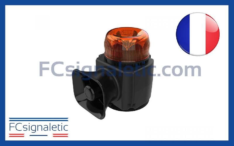 Combiné de signalisation portatif CSP (gyrophare + sirène) orange classe 1 rotatif tonalité ASA STANDBY MERCURA_0