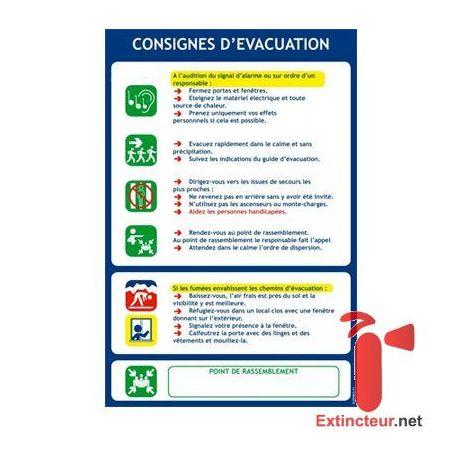 Coneva - Consignes d'évacuation ERP - Panneau signalétique résistant au feu classe M1_0