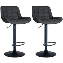Décoshop26 - Lot de 2 tabourets de bar structure métallique noir assise en PVC noir avec surpiqûres 10_0004441 - noir 3000252103785_0