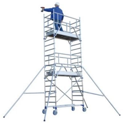 Échafaudage roulant aluminium Totem 2 Box 180 - Comabi SNC - Hauteur de travail maximale 9,85 m_0