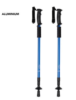 Ensemble de bâtons de sport pliants en aluminium résistant - Brulen 6492 - avec mécanisme antichoc et accessoires ergonomiques_0