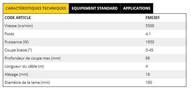 Scie circulaire FME301 - Stanley Tools - 1650W - 5500 trs/min - Profondeur de coupe 66mm_1