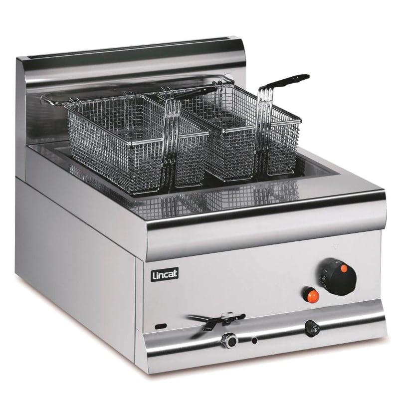 Friteuse haut rendement pour comptoir au gaz - 8 litres - Lincat DF-4 - 25 kg/h - avec zones de refroidissement et sécurité avancée_0