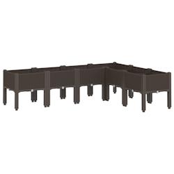 Helloshop26 - Jardinière bac lit surélevé plantes fleurs terrasse jardin avec pieds 160 x 120 x 42 cm PP marron 02_0038155 - 3000214118116_0