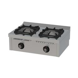 HR FAINCA Fourneau A Gaz Serie 600 A Poser - 2 Bruleurs 1X8,5Kw  Et 1X6,8Kw  - 800X600X345 C2F600S - Acier inoxydable 18/10 C2F600S_0