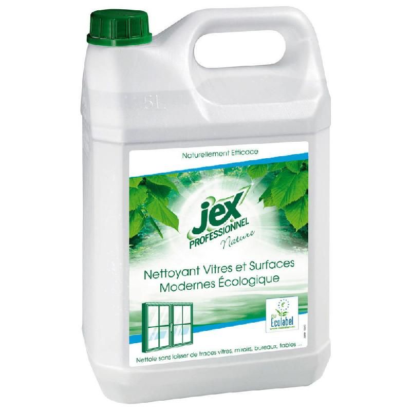 JEX JEX NETTOYANT VITRES ÉCOLOGIQUE SANS PARFUM 5 L BIDON