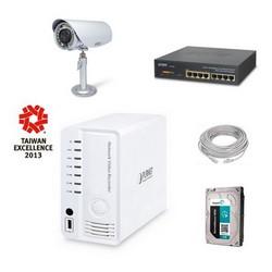 Kit de surveillance IP professionnel - 1 caméra extérieure 2MP - NVR 4 canaux - Switch PoE - Disque dur 1To - Câble réseau 15m_0