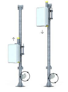 Mât coulissant 5G - Solution maintenance au sol avec chariot Ø114 et options de treuil_0