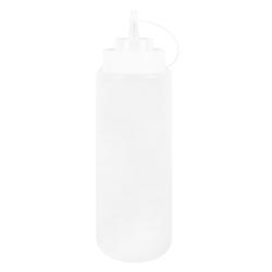 METRO PROFESSIONAL Bouteille à sauce, polyéthylène/polypropylène, Ø 8 x 26.5 cm, 1025 ml, avec bouchon, transparent, 6 unités - transparent plas_0