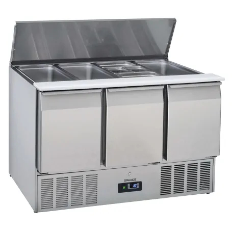 Saladette 3 portes CASSELIN CSAP3P - 350L - Acier inoxydable - Froid statique - Température réglable de +0°C à +8°C_0