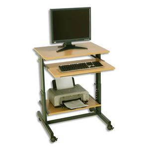 Sodematub poste informatique compact réglable en hauteur dimensions 70x50 cm coloris hêtre anthracite_0