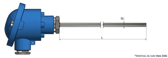 Thermistance avec tête de raccordement ajouré HH22 - Types PTC et NTC disponibles_0