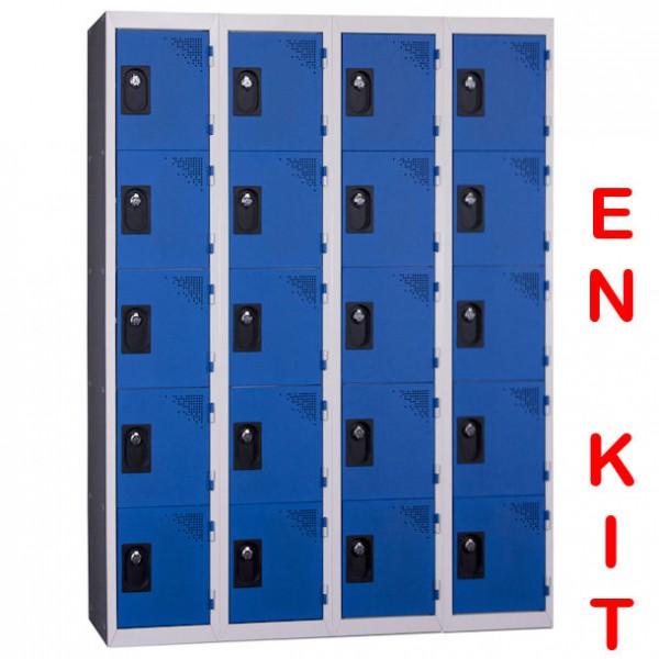 Vestiaire multicases 20 cases 4 colonnes Bleu_0