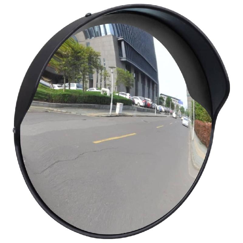 Vidaxl miroir de trafic convexe d'extérieur plastique pc noir 30 cm 141679_0