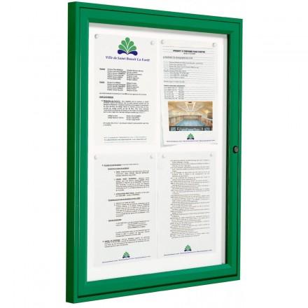 Vitrine d'affichage intérieure - cadre aluminium - vitrage plexichocs - 4 coloris - serrure de sécurité_0