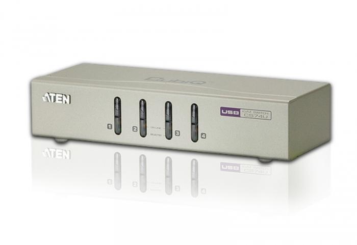 Switch KVM ATEN CS74U - 4 ports - Console USB - Écran VGA - Audio optimisé 2.1_0