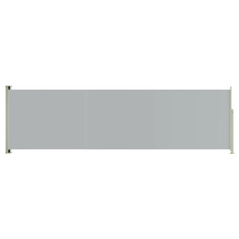 Auvent latéral rétractable de patio - 180 x 600 cm - Gris - Polyester résistant UV et déchirures_0