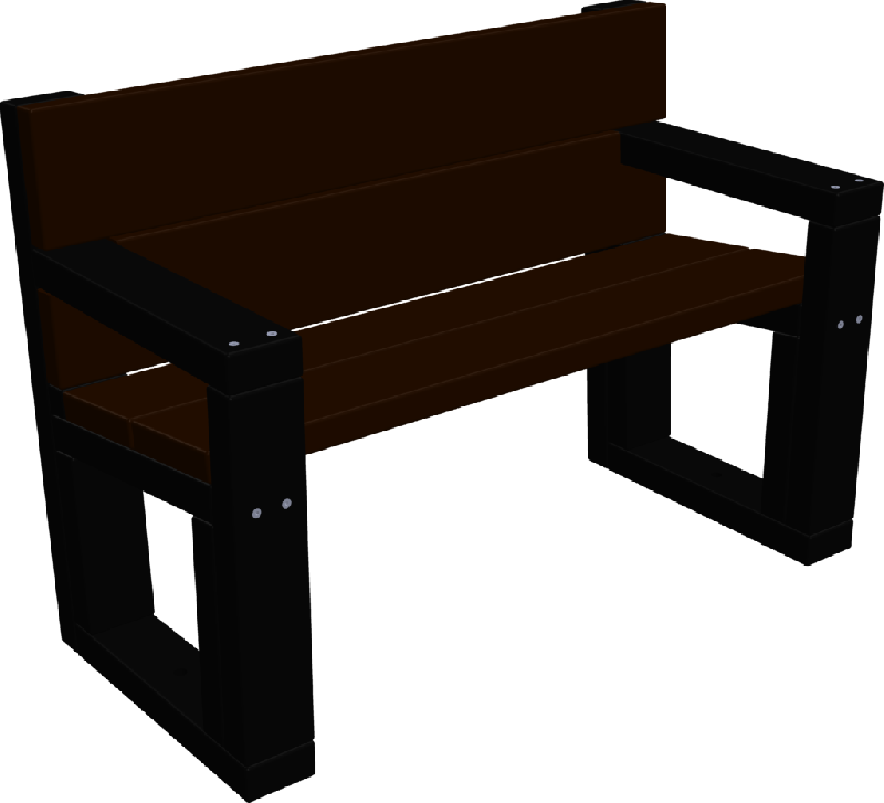 Banc Eko avec accoudoirs (2places) - Espace Renard fabricant et installateur - Réf : EK06.2_0