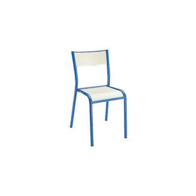 Chaise bois couleur sable/ pieds finition bleue - lot de 4_0