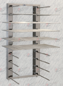 Échelle murale en acier inoxydable - 845010 - 10 niveaux, charge max 10 kg par niveau_0