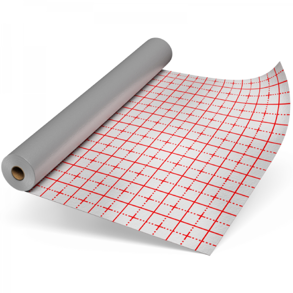 Film quadrillé en polyéthylène ALUFLOOR 110 g/m² - Isolation thermique pour plancher chauffant - Rouleau 50 m² (1m x 50m)_0