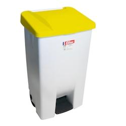 GILAC Poubelle à pédale économique 60 L, 80 L, 120 L - avec roues - 5 couleurs - 80 L - Jaune G618118 - jaune 3573678699502_0