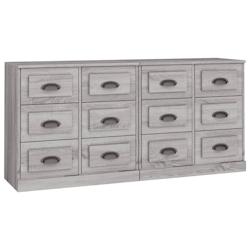 Helloshop26 - Buffet bahut commode armoire meuble de rangement organisateur cuisine salle de séjour salons lot de 2 sonoma bois 02_0036974 - 30002131_0