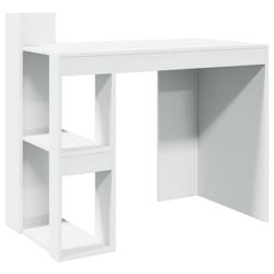 Helloshop26 - Bureau table poste de travail meuble d'ordinateur informatique étude 103,5 x 56,5 x 94 cm bois d'ingénierie blanc 02_0023504 - 3000214_0