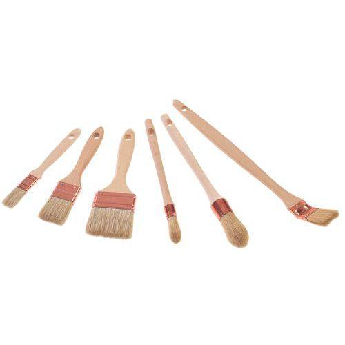 Lot de 3 pinceaux plats manche vernis - Sol-Eco