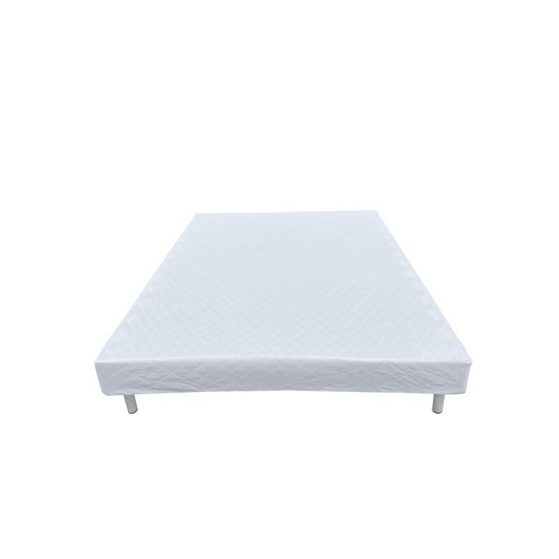 Kosmi Sommier tapissier à lattes 90x190cm sur pieds pour lit 1 place - blanc 3760301697527_0