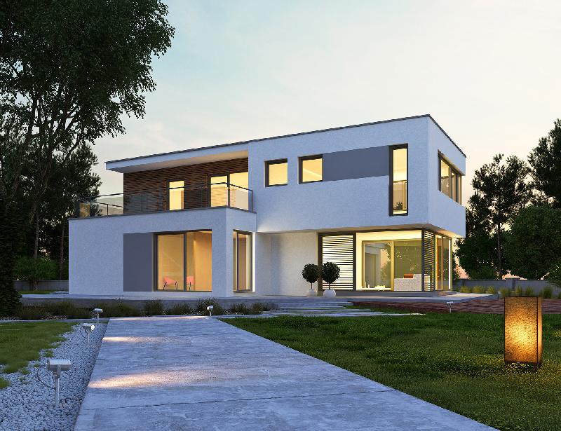 Maison exception - toit plat - grandes baies vitrées - 176m² - Alsace Construction_0