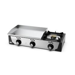 Plancha à gaz avec réchaud – plaque 15 mm – revêtement chrome dur - 3667335118250_0