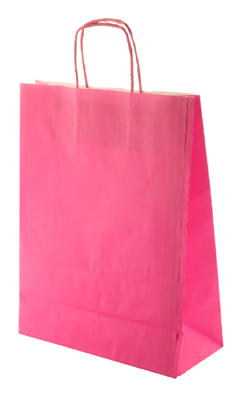 Sac publicitaire en papier kraft - poignée torsadée - 100 g/m² - couleur rose_0