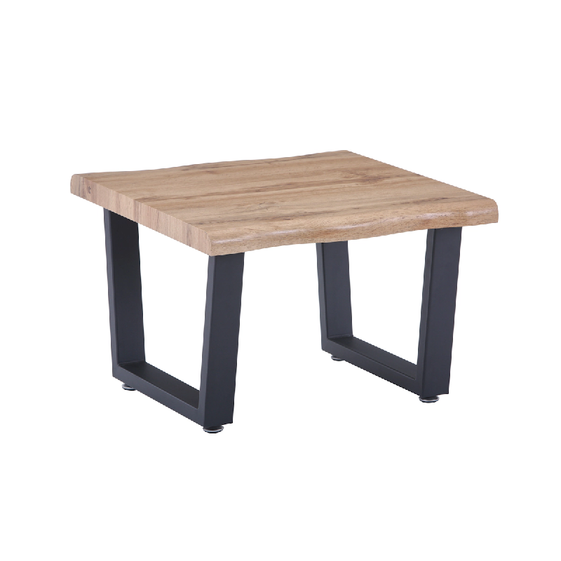 SIT Möbel Table basse Live Edge | Carrée | Plateau MDF 40 mm, aspect chêne sauvage naturel | Structure en métal noir | L60 x P60 x H40 cm - multic_0