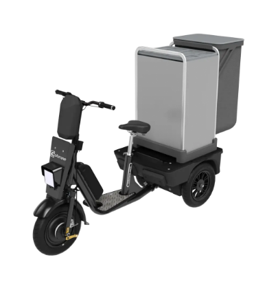 Triporteur électrique Cobrane A1 avec chariot Vileda - Charge embarquée 100kg - Idéal pour le nettoyage_0