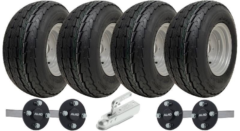 20.5x8.00-10 Twin Axle Trailer Kit Road Legal 4 Wheels 4 ALKO Axles Hitch 750kgs_0