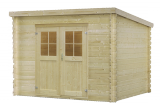 Abri mono pente 28 mm - modèle CA 2975 - dimensions 312 x 312 cm - couverture roofing noir_0