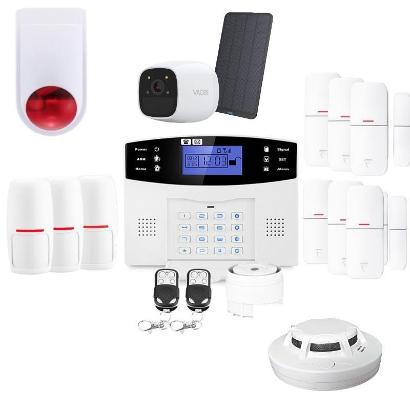 Alarme sans fil connectée gsm avec sirène et caméra autonome pour maison kit connecté 18_0