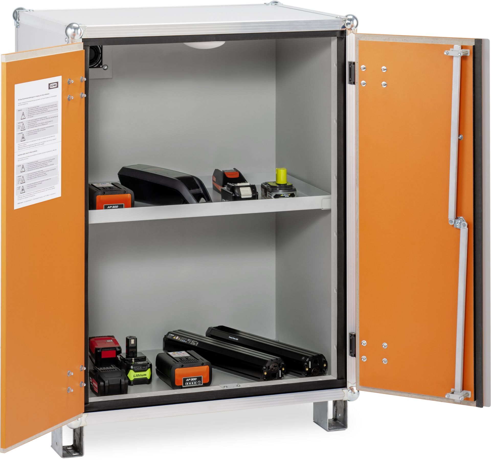 Armoire anti-feu sécurisée avec pieds pour batteries Lithium - CEMO - 8/10 Eco lockEX® - Réf 11898_1