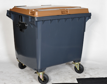 Bac roulant 1000 litres - PEHD première fusion - 4 roues avec frein - Norme EN 840_0